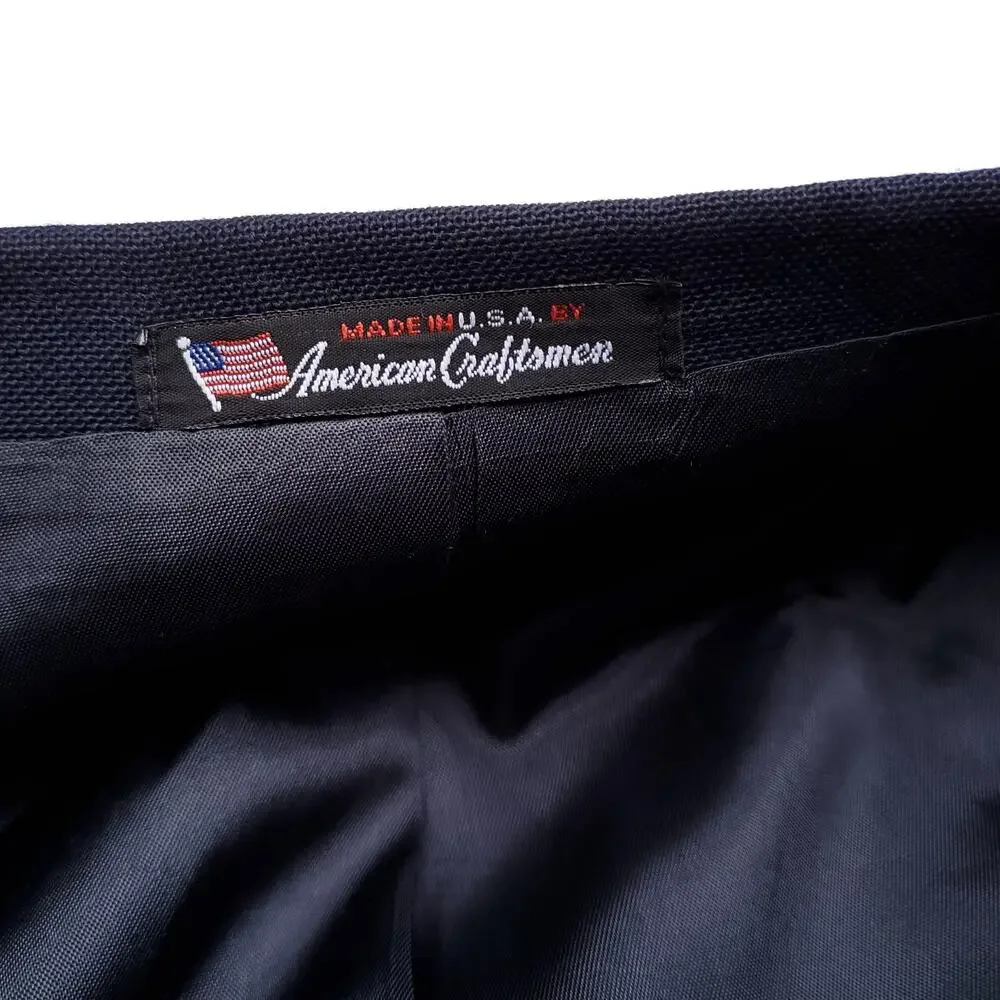 VTG Stafford Blue Wool Blend Gold Button Double Breasted Jacket Sport Coat 44L